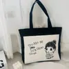 Bolso de Hombro Nuevo Estampado, Bolso de Lona para Mujer de Mano, Bolso Tote Estilo Coreano de Gran Capacidad, Bolso Artístico para Estudiante