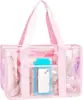 Bolsa de Playa Transparente Iridiscente para Mujer Transfronteriza, Bolsa Tote Grande de PVC Impermeable para Piscina y Viajes