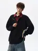 Sudadera falsa de dos piezas para hombre, estilo coreano, holgada, estilo bf perezoso, top tipo jersey, chaqueta con capucha casual moderna de otoño, nueva