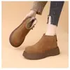 Botas Martin de suela gruesa que aumentan la altura para mujer, nuevo estilo de invierno 2026, forradas de felpa para mayor calidez, botines de estilo británico, adecuadas para mujeres bajitas, con suelas suaves y antideslizantes