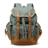 Mochila de Lona de Gran Capacidad Estilo Retro Transfronteriza Conveniente para Viajes de Ocio Montañismo Bolsa Grande Sencilla con Combinación de Colores y Texto