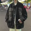 Chaqueta de mezclilla holgada con diseño de estrella para hombre, chaqueta casual versátil de alta gama a la moda para primavera y otoño