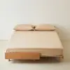 Lençol de Cama Ajustável 100S Algodão de Fibra Longa Roupa de Cama Algodão Puro Cor Pura Simples Solteiro e Casal Capa de Colchão de Algodão Cobertura de Cama de Dormitório