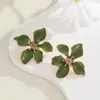 Pendientes Populares de Moda Europeos y Americanos con Flor de Goteo de Aceite para Mujer, Pendientes Elegantes, de Gama Alta, Sencillos y Venta al por Mayor de Pendientes