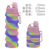 Venta Caliente Transfronteriza Creativa de Silicona Plegable Taza de Agua Botella de Agua Deportiva de Alta Temperatura con Tapa Portátil Regalo Taza de Agua