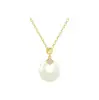Collar de Plata de Ley S925 con Botón de Paz de Jade Hetian para Mujer Nuevo Estilo Chino Colgante de Alta Gama Antiguo Regalo de Cumpleaños para Novia