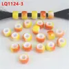 Accesorios para Rastas Doble Color Agujero Grande Superficie Lisa Cuentas Sueltas de Vidrio Color Horneado Gradiente Accesorios para Joyería DIY Materiales para Manualidades Hechos a Mano