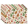 Manteles individuales navideños más vendidos transfronterizos, nueva serie de muñeco de nieve y renos, tapetes resistentes al calor, lino Amazon