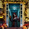 Amazon Halloween Clown de Terror Cubierta para Puerta 3D Realista Puerta y Ventana Rotas Calavera Forzando Ventana Decoración de Puerta Completa