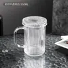 Celebridad de Internet Oso Violento Vaso de Vidrio Transparente para el Hogar de Gran Capacidad con Tapa y Asa Taza de Chica de Aspecto Elegante