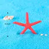 Mini estrella de mar colorida de cinco puntas, manualidades de resina para paisajes en miniatura, decoraciones para acuarios, accesorios para elementos acuáticos de peceras