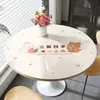 Toalha de Mesa Redonda Impermeável e à Prova de Óleo Sem Lavar Vidro Macio PVC Tapete para Mesa de Jantar Redonda Luxo Leve High-End Toalha de Mesa para Mesa de Centro