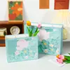 Bolsa de Presente com Flores Pintura a Óleo Retrô de Aparência Sofisticada Embalagem para Presente de Aniversário com Joias Lanches Cartão Branco Espessado Bolsa de Mão