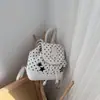 Mochila Transfronteiriça Estilo Coreano com Bolinhas Graffiti Coelho Fofo para Mulheres, Design de Nicho, Mochila Mini Doce para Estudantes