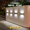 Luz solar para jardim externo, luz de arruela de parede externa à prova d'água, holofote de paisagismo para parede externa de villa, luz de parede decorativa de ambiente