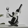 Moderna Figura Hueca de Resina Simple Estante para Vino Tinto Sala de Estar Comedor Decoración del Hogar Gabinete de Vino Aparador Decoración Suave Decorativa