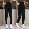 Calça Casual Feminina de Outono Nova, Aconchegante, Espessa, Cintura Alta, Afinando, Perna Larga, Chenille, Perna Afunilada