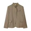 Para Comércio Exterior Transfronteiriço Europeu e Americano Roupas Femininas Aliexpress Mais Vendidas Moda Primavera Blazer Simples Versátil de Tecido Misturado