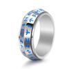 Anillo para hombre personalizado de acero de titanio luminoso giratorio estilo nórdico retro transfronterizo de Amazon con runa vikinga biselada