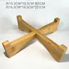 Soporte Personalizado de Bambú para Maceta de Suculentas, Soporte para Comedero de Gato, Decoración de Escritorio, Estante Decorativo, Diseño Simple de Bambú en Forma de Cruz