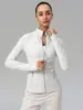 Marca Grande Mismo Estilo Exterior Ajustado Ceñidor de Cintura Favorecedor de Figura Cuello Alto Cremallera Cardigan Chaqueta Casual Ajustado Top Deportivo de Fitness