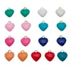 Pulseira Colar Brincos Pingente Coração Esmaltado Dupla Face Aço Inoxidável Gotejamento de Óleo Pequeno Charme Acessórios para Joias DIY