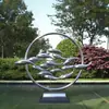 Escultura Personalizada Grande de Peixe em Aço Inoxidável para Paisagem Escultura Personalizada para Parque Metal Espelhado Escritório de Vendas Elemento Aquático Ornamentos de Jardim