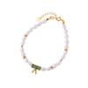 Un Ciervo Plata Esterlina S925 Chapado en Oro Jade Hetian Jaspe Perla Cuenta de Bambú Nuevo Estilo Chino Lujo Ligero Moda Pulsera de Plata