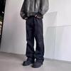 Pantalones vaqueros teñidos con pintura vieja de estilo americano, pantalones encerados, diseño de nicho de hip-hop callejero, pantalones rectos sueltos, una generación de cabello