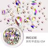 Joyería para uñas de celebridad de internet, gota de agua de diamante grande, diamante plano, cristal de forma especial de lujo, strass de vidrio rectangular, caja de juego mixta