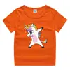 Nova Camiseta de Verão de Manga Curta Infantil Unicórnio para Meninas, Camiseta Básica de Algodão para Bebê, Blusa Infantil de Manga Meia