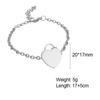 Pulseira de Aço Titânio Simples da Moda Mais Vendida com Padrão de Texto de Coração Cortado Personalizada em Aço Inoxidável 304 para Exportação