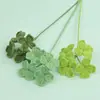 Galhos de Flor de Trevo Crochê Feitos à Mão Transfronteiriços, Flores e Folhas Artificiais de Lã Acabada, Acessórios para Arranjo de Flores de Decoração de Casa