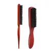 Cepillo para Barba de Bambú Transfronterizo, Cepillo para Cabeza de Aceite, Peine de Tres Filas, Cepillo para Cabello Roto, Peine Alisador de Pelo de Cerdas de Jabalí, Cepillo Limpiador de Barba para Hombres