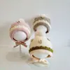 Touca para Bebê para Outono e Inverno, Touca de Tricô Floral Fofa para Bebês Pequenos, Touca de Lã Super Adorável e Quente com Proteção para Ouvidos para Meninos e Meninas