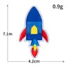Tecido para Bordado Série Foguete Estelar de Nave Espacial Adesivo Combinação de Conjunto Emblema Redondo Patch de Etiqueta Bordado em Computador