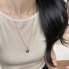 Fang Tangjia Outono e Inverno Elegante Universal Fivela Pérola Pingente Colar Luz Luxo Design de Nicho de Alta Qualidade Corrente de Lã para Mulheres