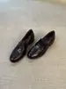 Zapatos slip-on, estilo retro, silenciosos, mocasines de tacón grueso para mujer, nueva colección 2026, zapatos pequeños de cuero estilo británico, zapatos planos negros para mujer