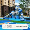 Escorregador externo, combinação plástica grande, jardim de infância, estrutura de escalada comunitária, equipamentos de playground interno para crianças, aço inoxidável