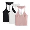 921-2025 Versão coreana de malha sem costas com alça de sustentação, camisa slim, colete feminino, jaqueta sem mangas
