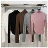 Moda Feminina Dongdaemun Coreana Outono e Inverno Gola Alta Manga Longa Slim Fit Camisa Base, Top Curto Justo