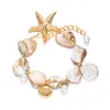 Collar Colgante de Concha de Estrella de Mar Irregular Exagerada para Mujer, Vacaciones en la Costa, Nicho, Nuevo Artículo, Conjunto de Pulsera y Collar para Mujer