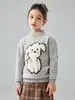 Suéter de Punto de Lana con Dibujos de Cachorros Espesos para Niños, Suéter de Punto de Cuello Redondo para Niños, Adorable para Bebé, Nueva Capa Base de Otoño e Invierno