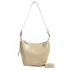 Bolsa Balde Transversal de Ombro Grande Capacidade Cor Sólida Estilo Simples Casual Face Macia Retrô para Commuter Feminina