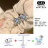 Taco Cuadrado Compacto de Aleación de Titanio G23 de 1.2 mm de Espesor con Rosca Interna, Pendiente Sencillo para Hélice de Oreja