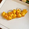 Pendientes de Borla de Flor de Perla Rosa Plateada Clavos de Oreja Pequeños Frescos Estilo Mori Accesorios de Oreja de Alta Gama Moda Venta al por Mayor