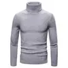 Suéter de cuello alto liso para hombre de otoño e invierno transfronterizo, estilo coreano ajustado, jersey de punto base a rayas para hombres jóvenes