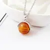 Pingente de Bola de Aromaterapia de Vidro Sem Tampa Colar de Perfume Esférico Corrente de Clavícula Simples e Fashion