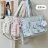 Bolsa transparente 2D estilo ins coreano para accesorios, bolso de hombro/cruzado de gran capacidad para mujer, mochila de color liso