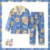 Pijamas Infantis 2025 Estilo Primavera e Outono Meninas Desenho Animado Manga Comprida Estilo Fino Crianças Grandes Adolescentes Meninos Roupa de Dormir